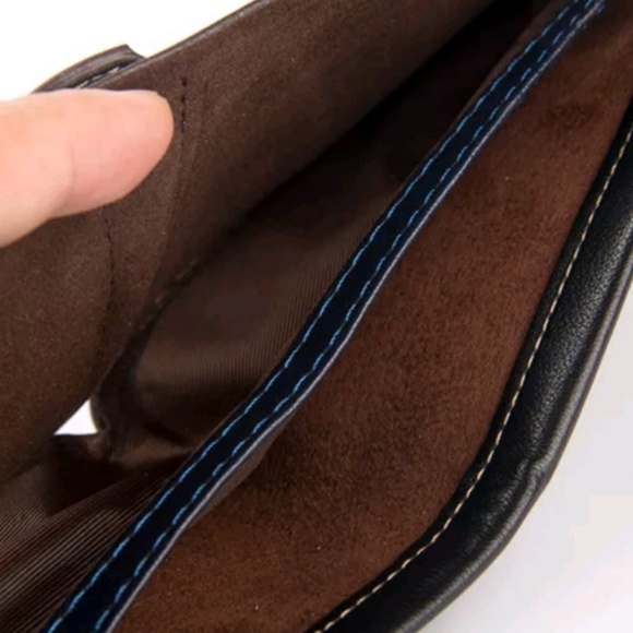 Mens wallet Light Brown Gift vegan leather Bi-fold - Picture 2 of 5